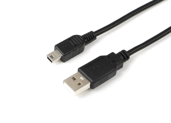 MicroConnect USB A - Mini USB B 5P 5m M-M USBAMB55, 5 m, USB A, Mini-USB B, USB 2.0, Han/Han, Sort