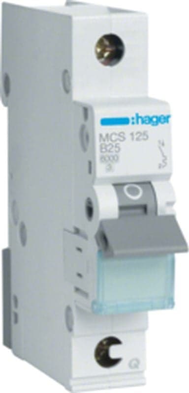 MCB Strömbrytare Icn=6000A 1P C 25A QuickConnect MCS125