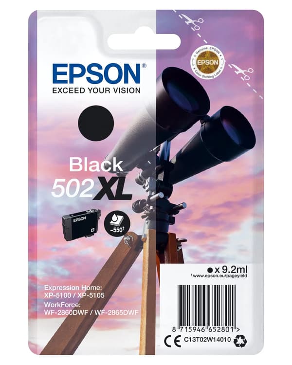 Epson blækpatron sort 502 XL T 02W1