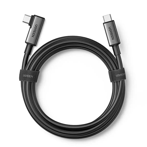 Ugreen US551 vinklet USB-C - USB-C PD-kabel 60W 3A 5Gb/s 5m - Sort