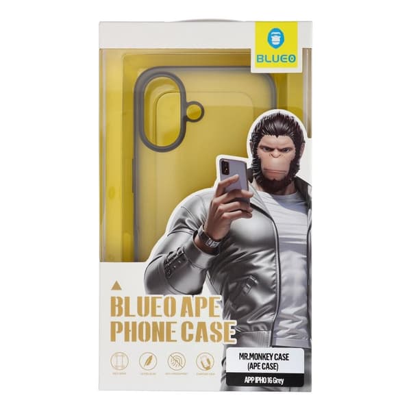 Blueo BLUEO APE -puhelinkotelo - Apple iPhone 16 harmaa