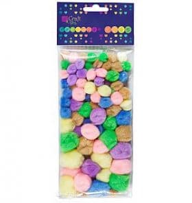 Akrylpomponger pastellmix 78st