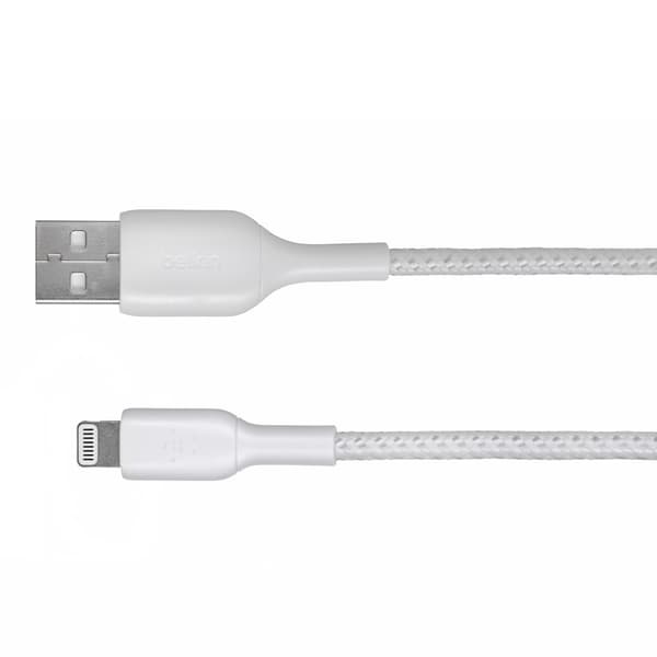 Belkin Lightning-kabel 1m, belagt, mfi-certificeret, hvid