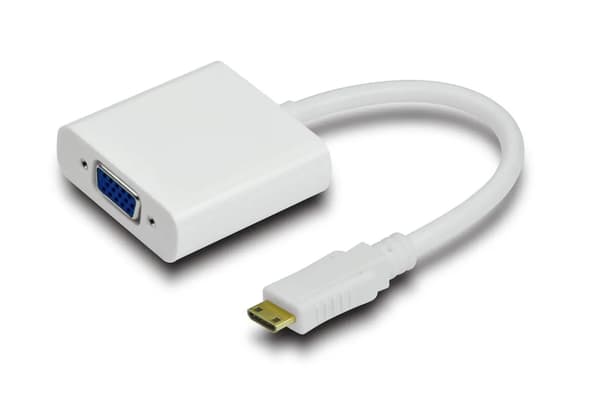 MicroConnect HDMI Mini 19C-VGA-adapter M-F HDMI Mini-typ - VGA, vit Stöder: 1920 x 1080p@60Hz