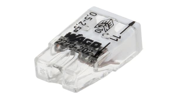 Wago Kompakt samlemuffe 2-leder transparent/hvid (2273-202)