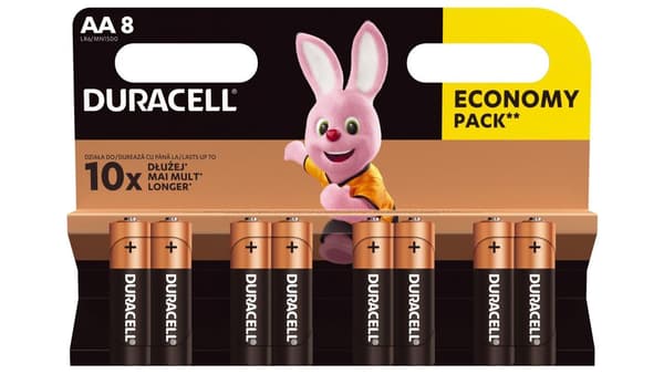Duracell AA-batteripakke (x 8)