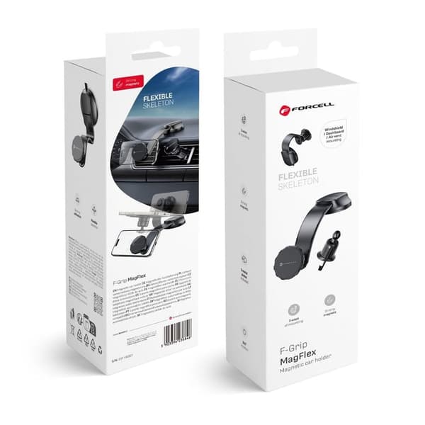 FORCELL F-Grip MagFlex bilholder til rude/instrumentbræt/ventilationsgitter magnetisk sort