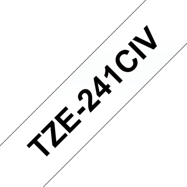 Brother TZE-241CIV - 18 mm - sort på hvid - BULK