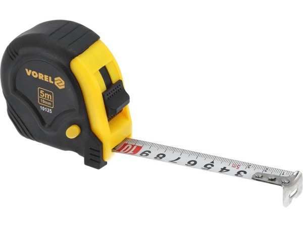 5MX19MM MÅLEBÅND MED GUMMIKAPPE