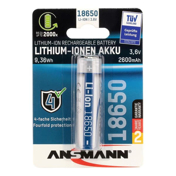 Ansmann Li-Ion 18650 3400mAh 3,6V Micro-USB 1307-0003