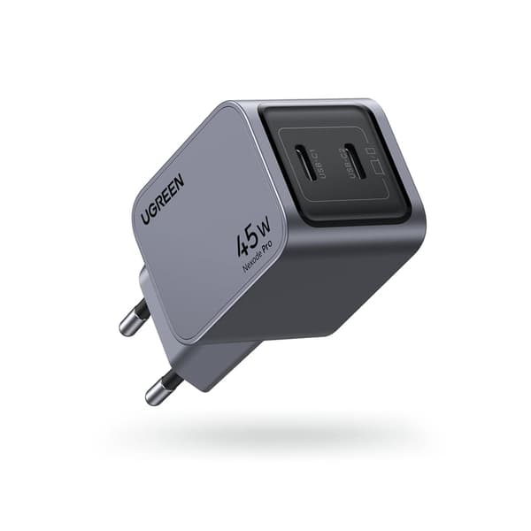 UGREEN Nexode Pro vægoplader 45W 2xUSB-C grå