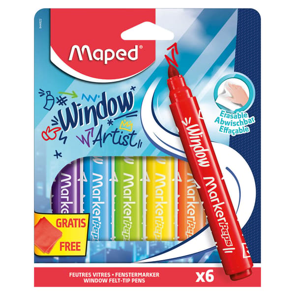 Window Marker'Peps lasikynät 6kpl MAPED