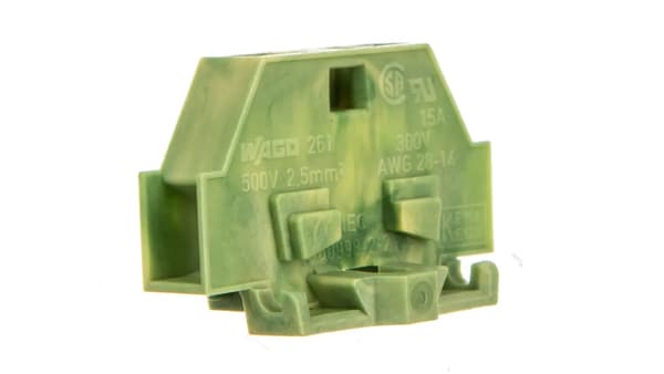 2-leder stik 2,5mm2 gul-grøn med skruemontering 261-307 /50stk. /