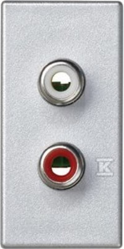 Simon Connect K45/2 ljudjack 2xRCA /Cinch/ anodiserad aluminium K101B/8