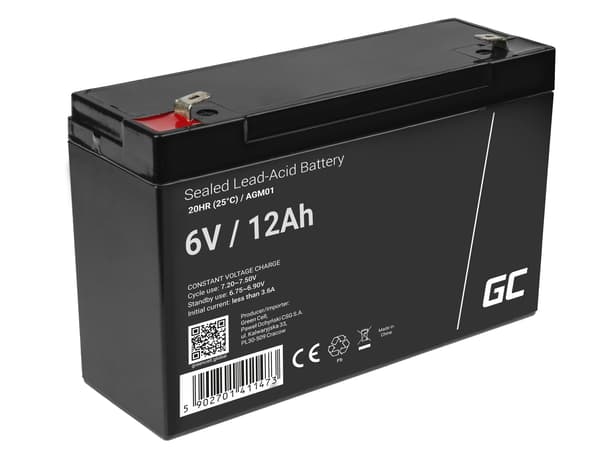 GREEN CELL Akku AGM 6V12AH
