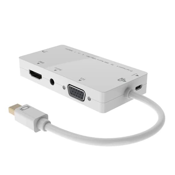 MicroConnect Mini DP til DVI/HDMI/VGA/Audio til MacBook Pro iMac Surface hvid, opløsning: 1920 x 1080P