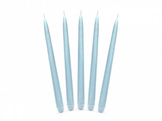 Matt avsmalnande ljus, blekit, 24cm (1 st./10 st.)