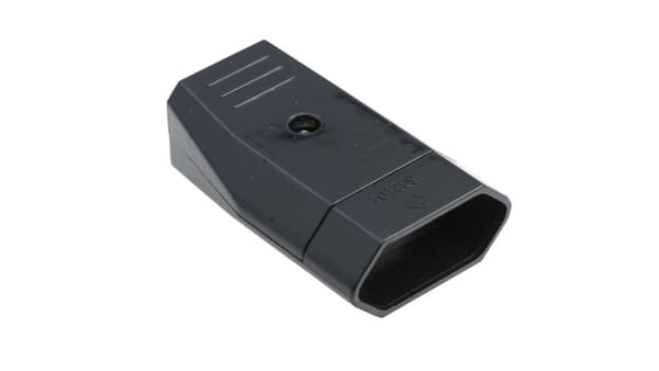 Fladpladestik 2P 230V 2.5A sort til kabel