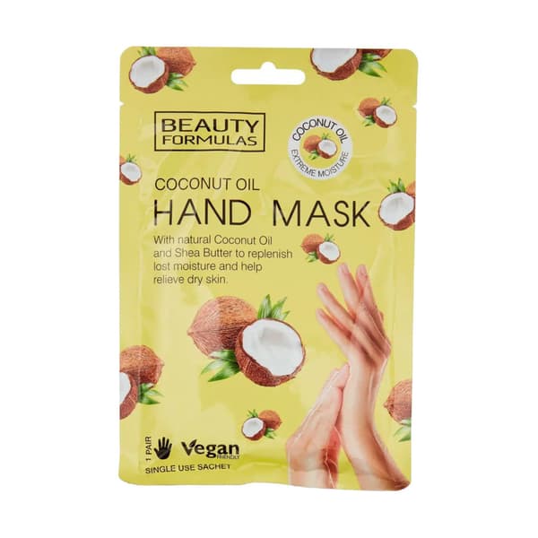BEAUTY FORMULAS Käsinaamio pullonaamio kookosöljyllä - 1 pari
