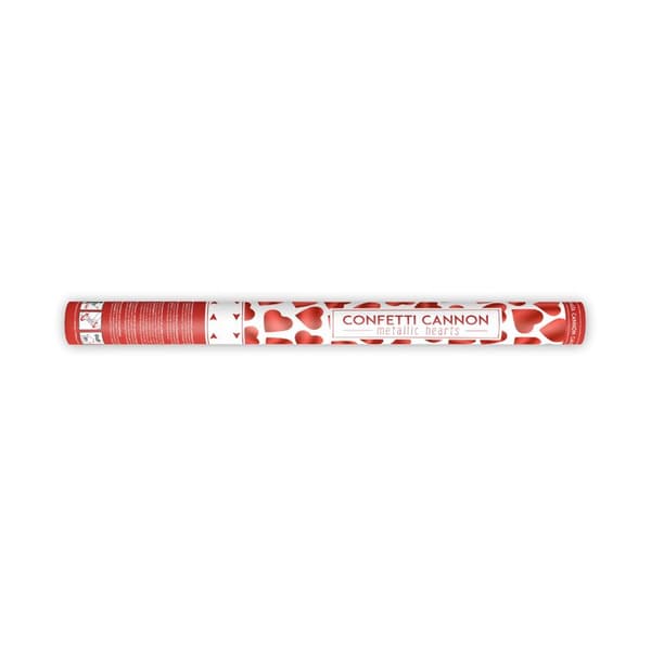 Party Deco Konfetti Skydetube, Røde Hjerter, 60 cm Universal