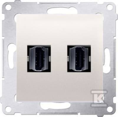 Simon 54 HDMI kaksoispistorasia kermanvärinen DGHDMI2.01/41