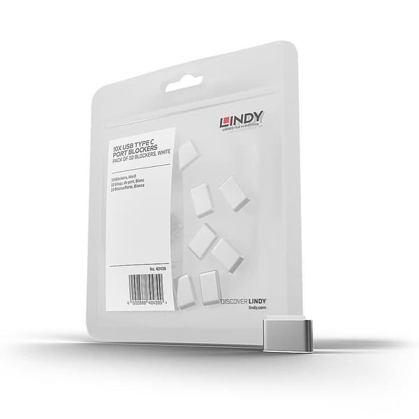 Lindy Set med 10 USB-C-blockerare