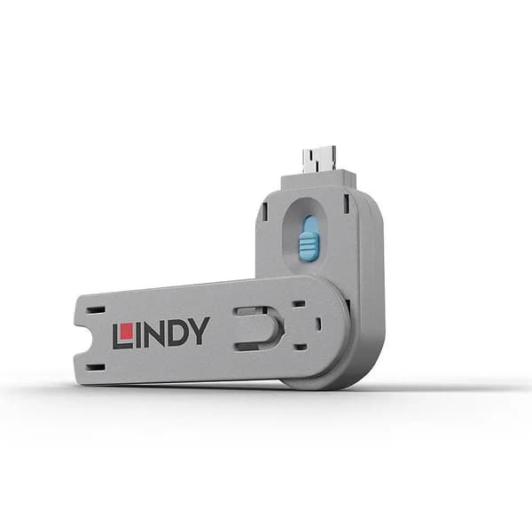 Lindy USB Typ A Portblockerare Nyckel, Blå