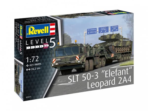 Muovimalli SLT 50-3 Elefant + Leopard 2A4