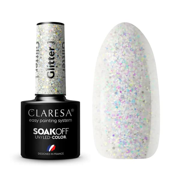 Claresa Soak Off UV/LED Glitter Glitter geelilakka 1 5g