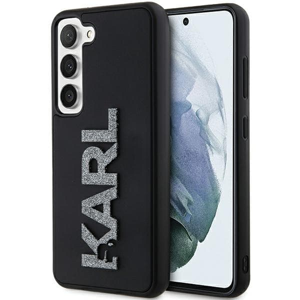 Karl Lagerfeld KLHCS24S3DMBKCK S24 S921 sort/sort hardcase 3D Gummi Glitter Logo