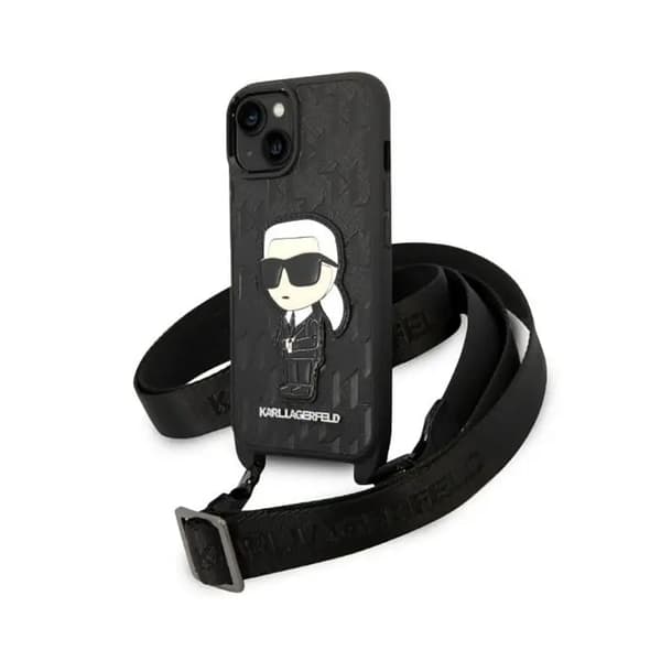 Karl Lagerfeld KLHCP14SSTKMK iPhone 14 6.1\" sort/sort Hardcase Monogram Ikonik Patch
