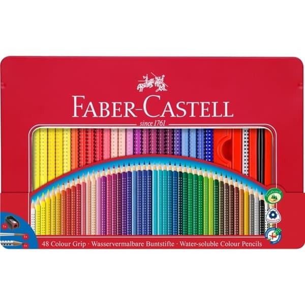 FABER-CASTELL Colour Grip 48-delars metallhölje