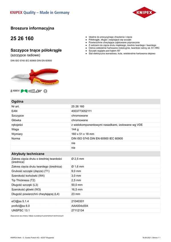 KNIPEX Kärkileikkuripihdit (radiopihdit)