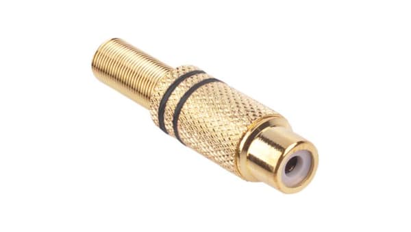 RCA Cinch Jack til kabel til 5.0mm Guld Sort