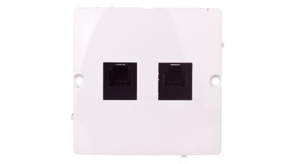 Simon Basic Dobbelt telefonstik 2xRJ12 hvid BMT2.02/11