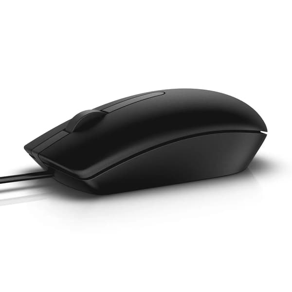 Dell MS116 USB-ansluten mus, MS116, Ambidextrous, Optisk, USB Typ-A, 1000 DPI, Svart