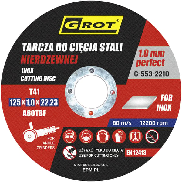 Spids SHIELD FLAT INOX T1A 125*1.0*22 SÆT AF 10 STK