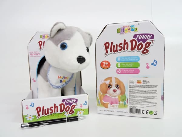 HUNDEPUDEDYR, HUSKY, interaktiv klokke, 3+, faner.