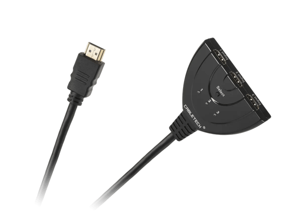 HDMI-switchstik på 1 ud/2 tommer kabel.