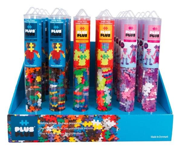PLUSPLUS PLUS-PLUS DISPLAY BASIC/GLITTER TUBES - 24 TUBES