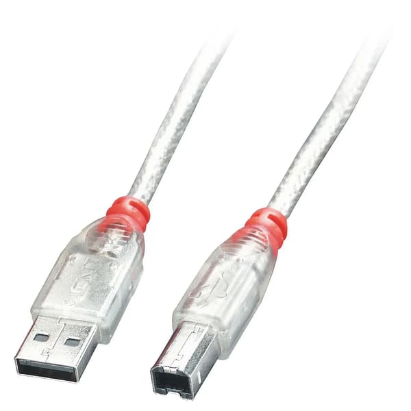 Lindy Usb 2,0 -kaapeli A/B, läpinäkyvä, 5M