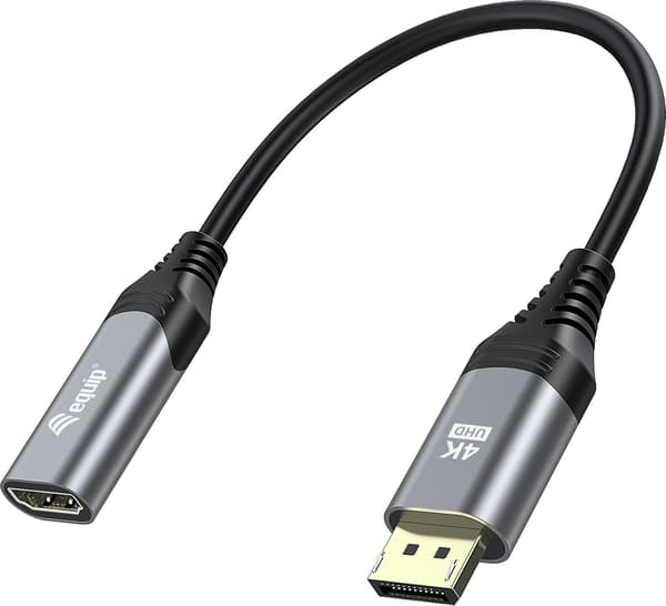 Equip 133445 videokabel adapter 0,15 m DisplayPort HDMI Sort, Grå