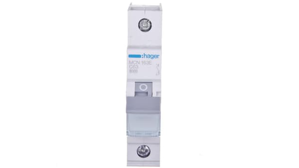 Hager effektbrytare 1P C 63A 6kA AC MCN163E