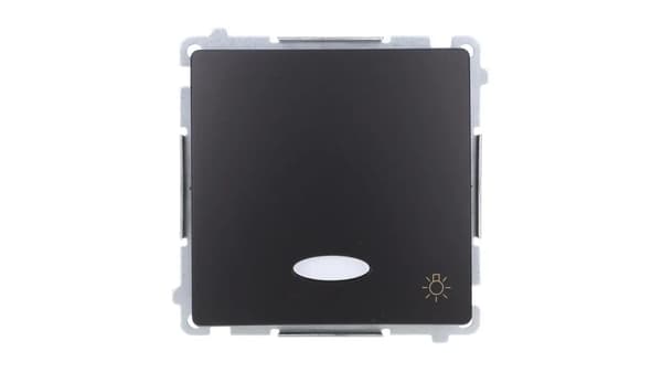 Simon Basic LED lysknap (modul) 10AX, 250V, hurtigudløser, sort BMS1L.01/49