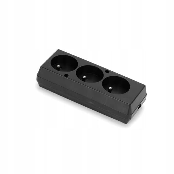 Tredobbelt ubrydelig stikdåse GN-370 Montis MT087-C sort
