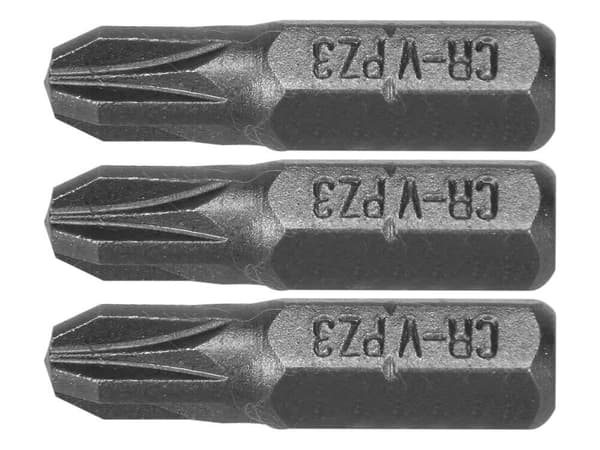 SKRUETRÆKKERBITS 1/4 25MM PZ3 3 STK
