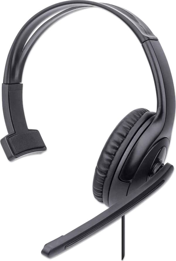 Hörlurar med mikrofon Manhattan Mono USB
