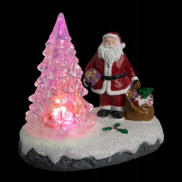 Fééric Lights and Christmas LED-rør, julemand med juletræ