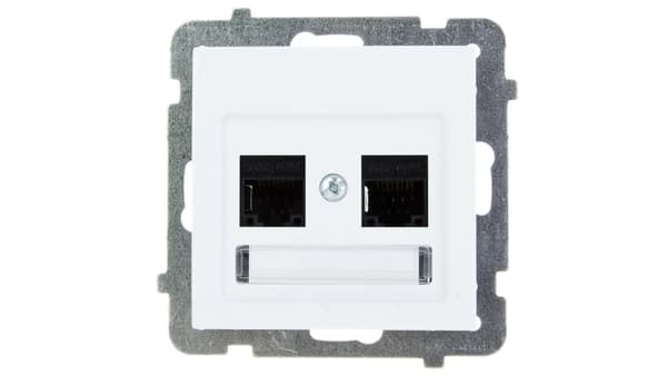 Ospel Computerstik AS dobbelt 5e hvid (GPK-2g/k/m/00)