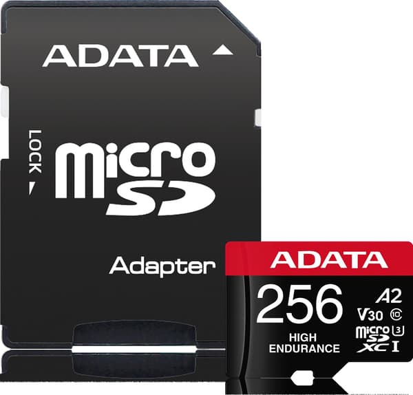 ADATA 256 GB MicroSDXC UHS-I Class 10 Micro SDXC sovittimella AUSDX256GUI3V30SHA2-RA1, 256 GB, MicroSDXC, luokka 10, UHS-I, 100 MB/s, 80 MB/s
